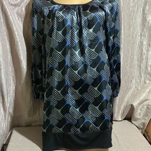 Roulette Dress Black Blue Gray Size L Pullover Long Sleeve Light Weight